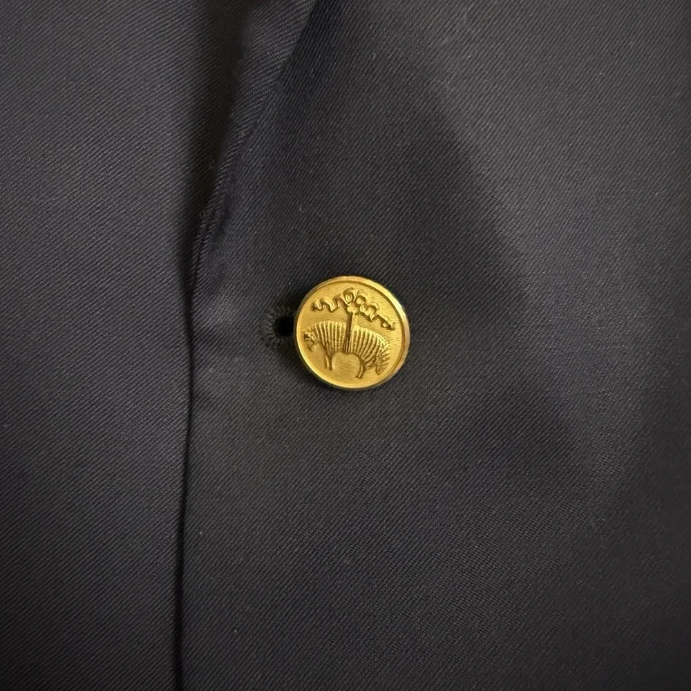 Brooks Brothers 346 Blazer Mens Sz 44R Navy Wool Gold Button Sport Coat Jacket